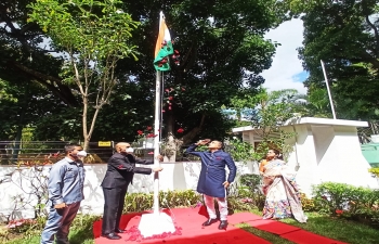 On the occasion of the 76th Independence of India, Ambassador Abhishek Singh hoisted the National Flag at the Embassy of India, Caracas in the presence of Indian diaspora and friends of India